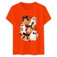 thumbnail image 7 of Trendfront Womens Halloween T Shirt Ghost Pumpkin Print Short Sleeve Crew Neck Cute Spooky Holiday Season Graphic Tees, 7 of 7
