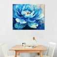 thumbnail image 2 of Nawypu  Large Flower Wall-Art for Office - Blue Floral Canvas Wall Art - Succulent Wall Decor Ready To Hang, 2 of 6