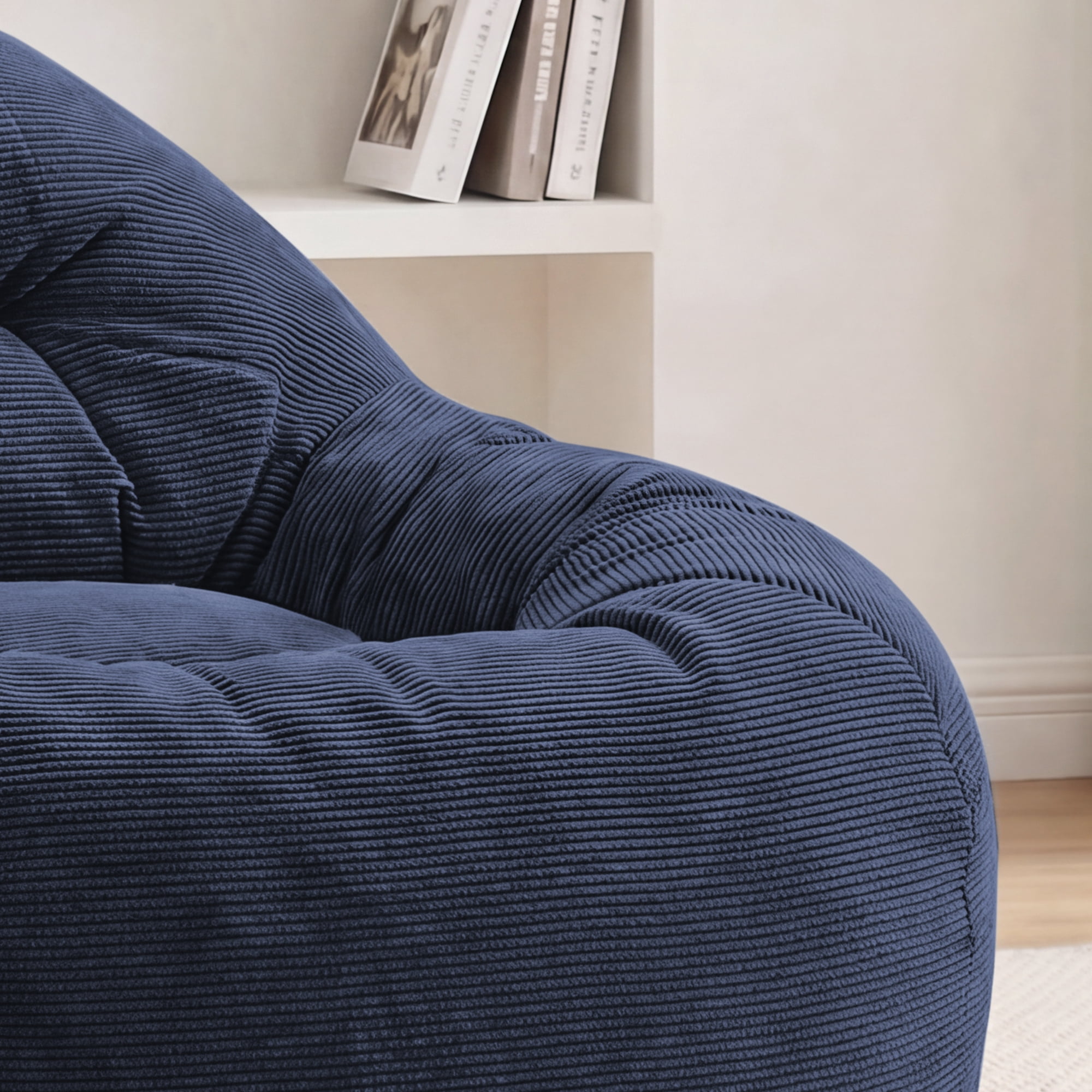1PCS Kids Bean Bag Chair with Foam Filler, Corduroy Upholstered Bean Bag Sofa, No-Assembly Lazy Reading Chair