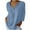 A001 Blue, variant on bnaln Summer Tops for Women 2025 Trendy Casual Cotton Linen Shirts Button V Neck 3/4 Sleeve Loose Fit T-Shirts Oversized Tees Ladies Tops Henley Shirt Going Out Top Holiday Outfits