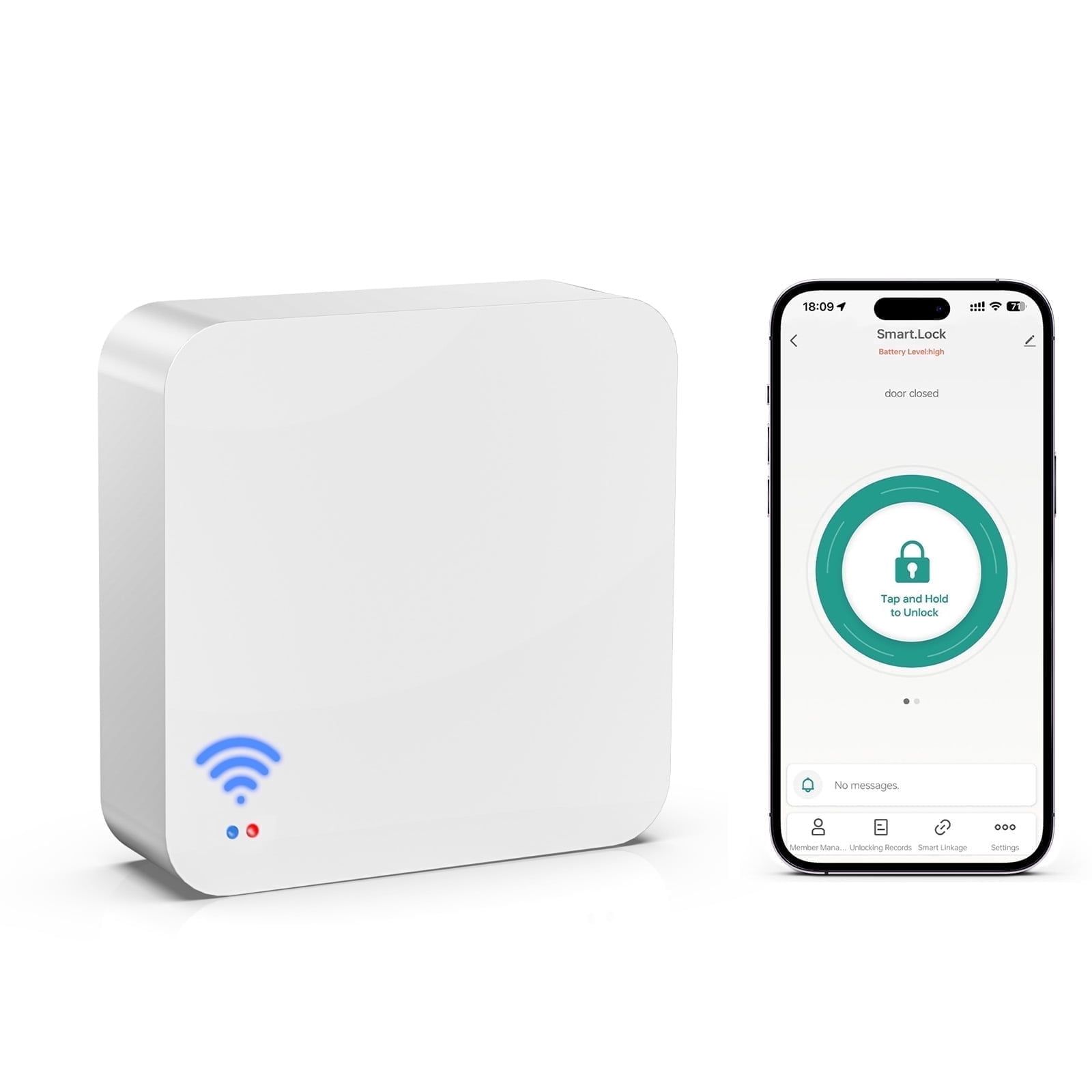 IRONZON Tuya Gateway, Lockable Remote Control Lock Systems with Gateway White