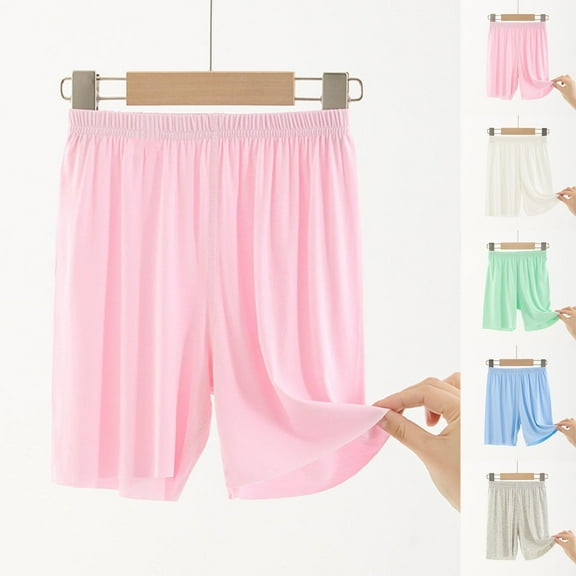 Antinious Toddler Boys Girls Solid Elastic Waist Loose Comfortable Sleepwear Half Shorts Pants
