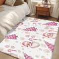 thumbnail image 4 of 3'x5' Area Rugs, Pink Santa Christmas Indoor Outdoor Area Rug for Living Room Bedroom, Xmas Tree Winter Snowflake Washable Bathroom Rugs Kitchen Floor Carpet Mats Home Decor Aesthetic, 4 of 8