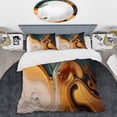 thumbnail image 2 of Designart "Fluid Abstractions Yellow and Green I" Abstract Liquid Ink Bedding Covert Set - Modern Yellow Abstract Bed Set With 1 Sham, 2 of 6