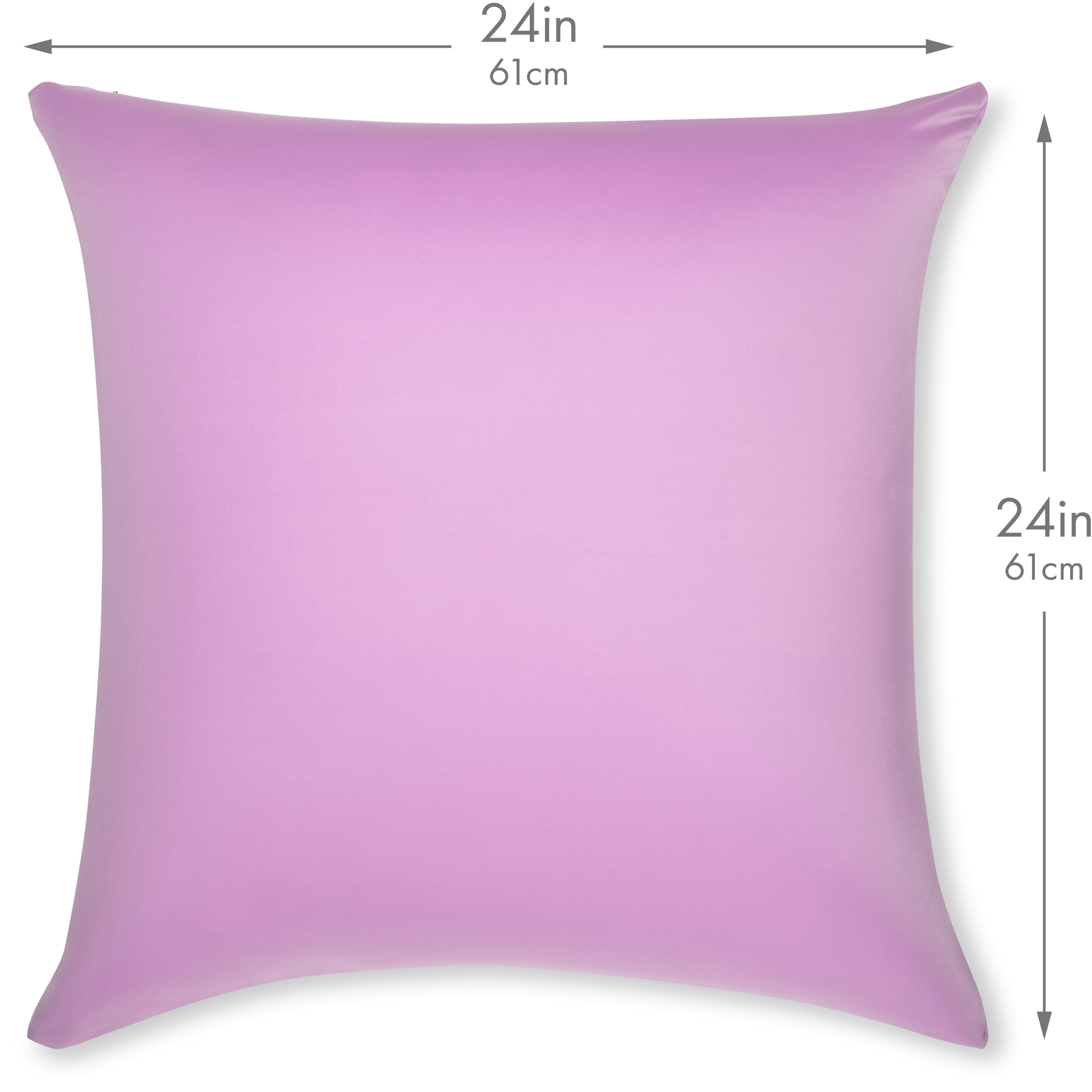 24" x 24" Throw Pillow – Purple: 1 PCS Luxurious Premium Microbead Pillow With 85/15 Nylon/Spandex Fabric. Forever Fluffy, Outstanding Beauty & Support. Silky, Soft & Beyond Comfortable