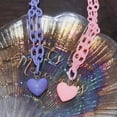 thumbnail image 5 of Women Candy Color Heart Pendant Single Double Layer Necklace Party Jewelry Gift, 5 of 8
