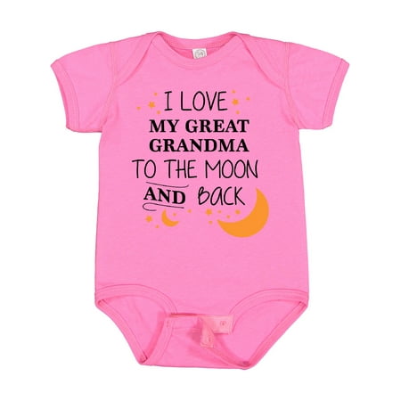 

Inktastic I Love My Great Grandma to the Moon and Back Gift Baby Boy or Baby Girl Bodysuit
