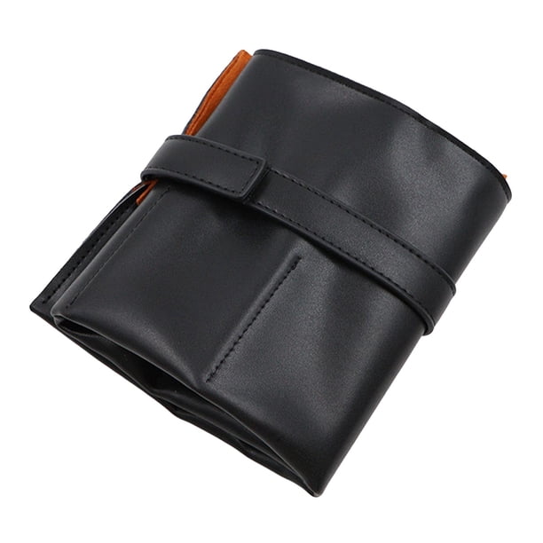 Estuche para reloj de piel sintética, portátil, antiarañazos, universal, con 6 ranuras Negro