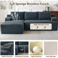 thumbnail image 4 of 96" Boneless Cloud Couch with Chaise, Modular Sectional Sofa for Living Room, No Assembly Required, Deep Seat Corduroy Couch, Dray Gray, 4 of 8