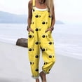 thumbnail image 4 of GILIGEGE Linen Jumpsuits for Boho Floral Rompers# Stretchy Adjustable Shoulder Straps Wide Leg Pants Lightweight Comfy Rompers One Piece Loose Fit Rompers Solid Color Casual Long Bib Pant Hot Pink, 4 of 5