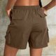 thumbnail image 3 of Pantalones Elásticos de Cintura para las Mujeres de Moda Casual Pantalones Cortos de Color Sólido con Cremallera de Bolsillo Dibujo Cómodo, 3 of 6