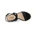 thumbnail image 4 of BLISSFUL STEP Women's Shoes Espadrille Wedge Slingback Crisscross Sandals Black 7.5, 4 of 8