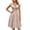 Pink, variant on Women's Floral Boho Ruffle Summer Midi Dress Puff Sleeve Sweetheart Neckline Smocked Flowy Dresses