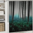 thumbnail image 6 of Chilfamy Forest Trees Fog Printed Shower Curtain 100% Polyester Fiber Bathroom Set with Hooks 36x72, 6 of 7