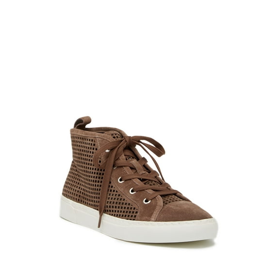 1.State Dulcia Mink Suede Perforated White Sole LaceUp High-Top Fashion Sneaker (6, Mink)