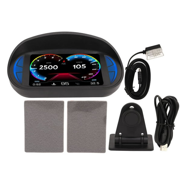 Pantalla HUD para coche Modo GPS OBD2 con inclinómetro brújula velocidad RPM función de advertencia Universal para coches Jadeshay A