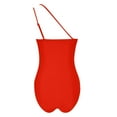 thumbnail image 6 of Linfrsh One Piece Swimsuit Women One Shoulder Tummy Control Bathing Suits Modest Full Coverage Keyhole Swimsuits Swimwear Red,S, 6 of 6