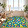 thumbnail image 3 of Design&I 6'x9' Washable Area Rug Shaped Funky Motif Designer Eclectic Graphic Bathroom for Dining Room, Under Table, Office, Snag-Free, 3 of 7