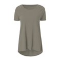 thumbnail image 4 of CHOK Hauts pour Femmes T-Shirts à Manches Courtes pour Femmes Liquidation Couleur Unie Grande Taille Tendance Été Coupe Décontractée T-Shirts Chemises Décontractées Col Rond Chemises Fluides Blouses Hauts Noir G, 4 of 7