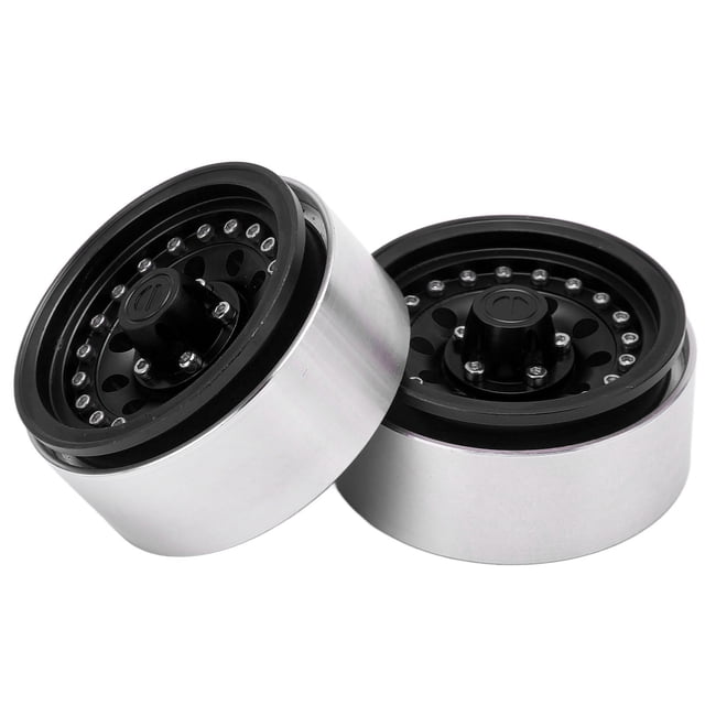 RC Beadlock Wheel Rims, Aluminum Alloy RC Wheel Rims For 1.9in Tire Skin Black