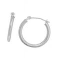thumbnail image 4 of JewelStop 14K Real White Gold Tubular Hoop 14mm Round Earrings Small, 4 of 7