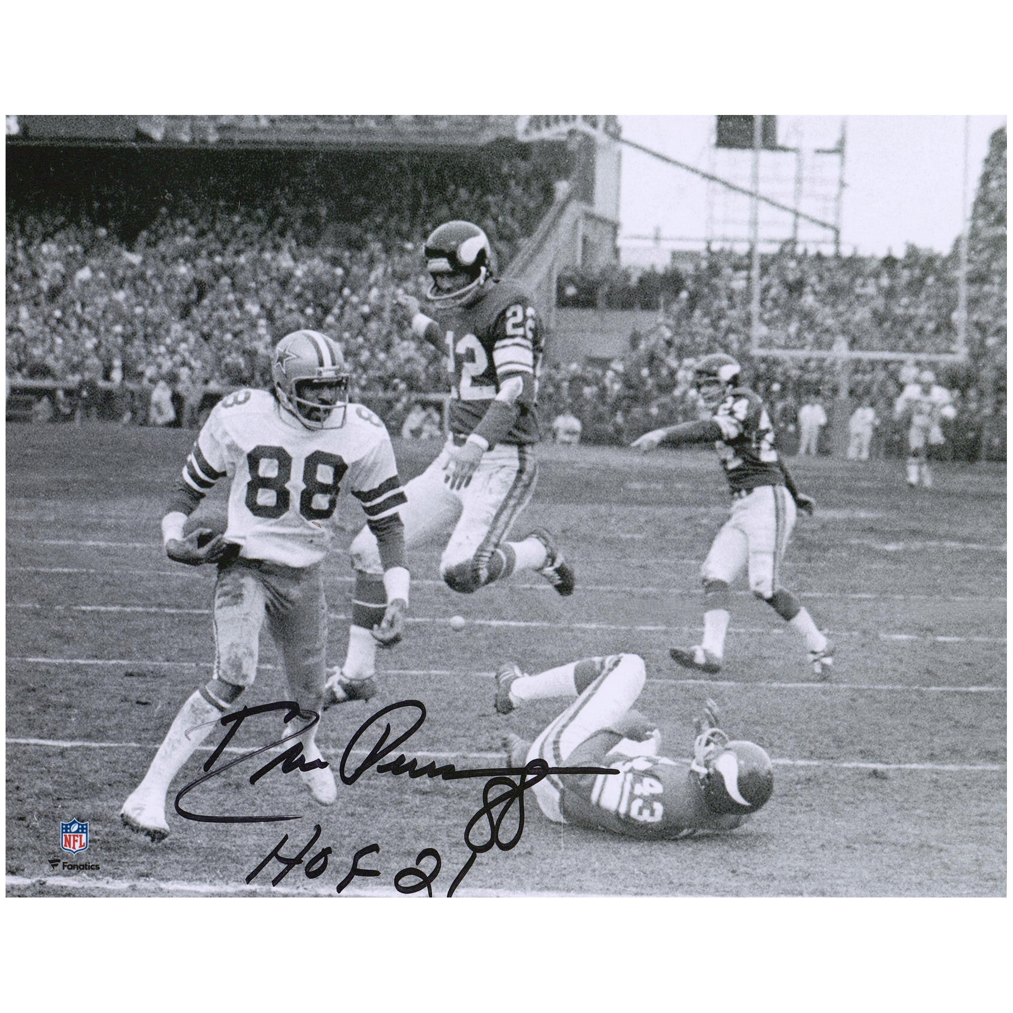 Roger Staubach Drew Pearson Tony Dorsett Autographed White Pro