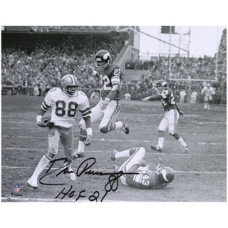 Drew Pearson Signed HOF 21 Inscription Dallas Cowboys Throwback