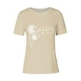 thumbnail image 4 of Tops de Ajuste Suelto para las Mujeres Sudadera Casual Impresa Manga Corta Cuello Redondo Superior, Poliéster, 4 of 4