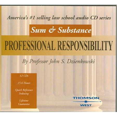 Dzienkowski S Sum And Substance Audio On Professional Responsibility Cd Walmart Com