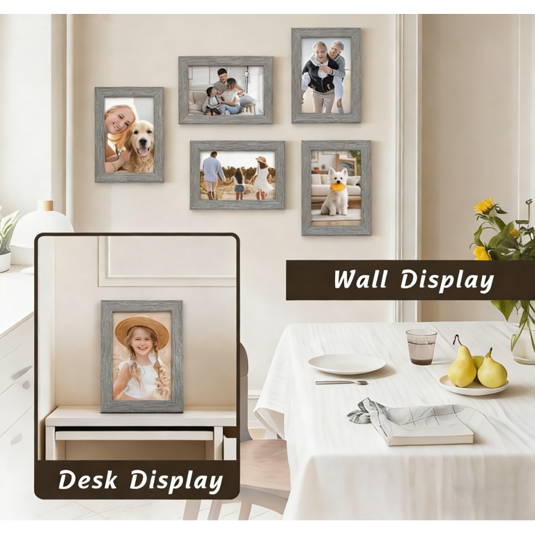 House Day 8x10 Rustic Grey Farmhouse Picture Frame Set of 6 photo 2