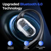 VEAT00L T5 Open Ear Headphones with Mic, Air Conduction Wireless Earbuds with LED Digital Display 40 Hrs Playtime,Clear Call ,Fast Charing,IPX7,Bluetooth 6.0 Open Ear Earbuds for Running, Workout