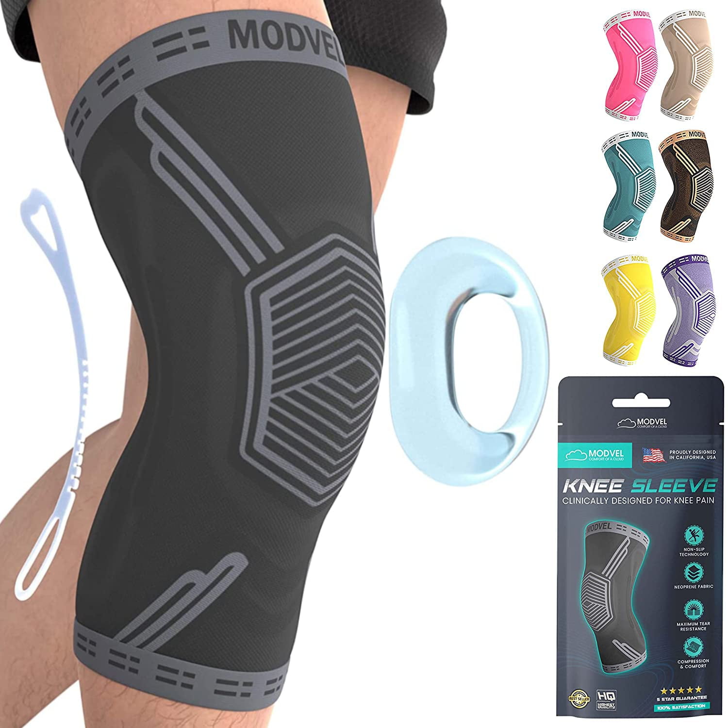 MODVEL Knee Braces for Knee Pain, Knee Sleeve For Running Leg Brace