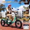 thumbnail image 3 of Lilypelle Peak 1100w Folding Electric Tricycle for Adults, 7 Speed 20" x 4.0 " Fat Tire 3 Wheel Aluminum Electric Bike W/ Differential & Suspension Fork, 48V 14.5Ah Battery, Up to 60Miles, 16Mph, 3 of 11