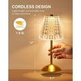 thumbnail image 5 of WE Cordless Lamp, Crystal+Dimmable+3 Colors Rechargeable Lamp, Touch Battery Operated Vintage Ambient Light for Kitchen/Bedroom/Bathroom Shower/Dining Table/Entryway/Hallway/Bar, 5 of 7