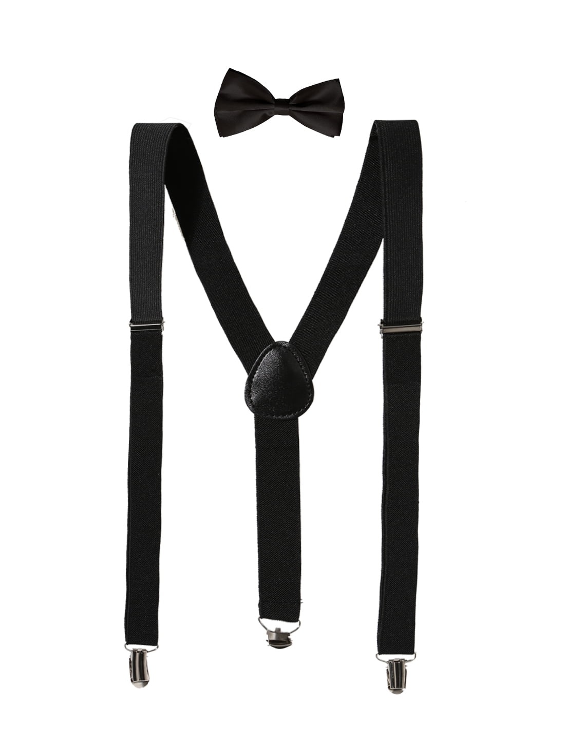 Youth Black with White Mustaches Suspenders