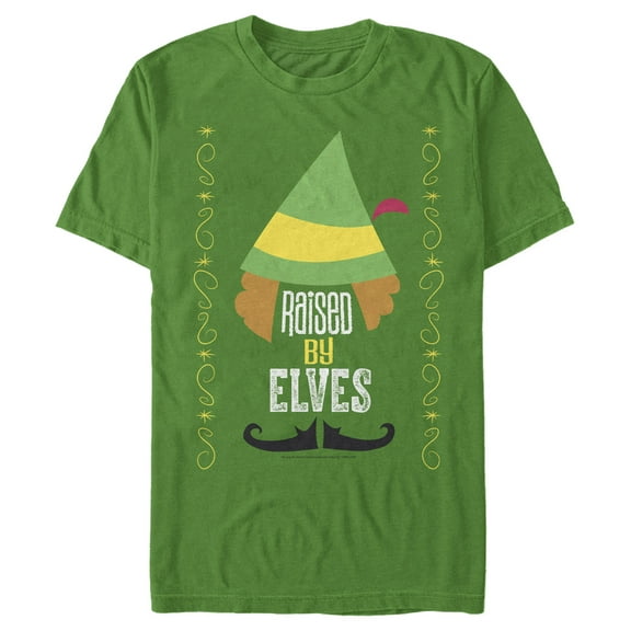 Men's Elf Raised By Elves Cartoon  Graphic T-Shirt