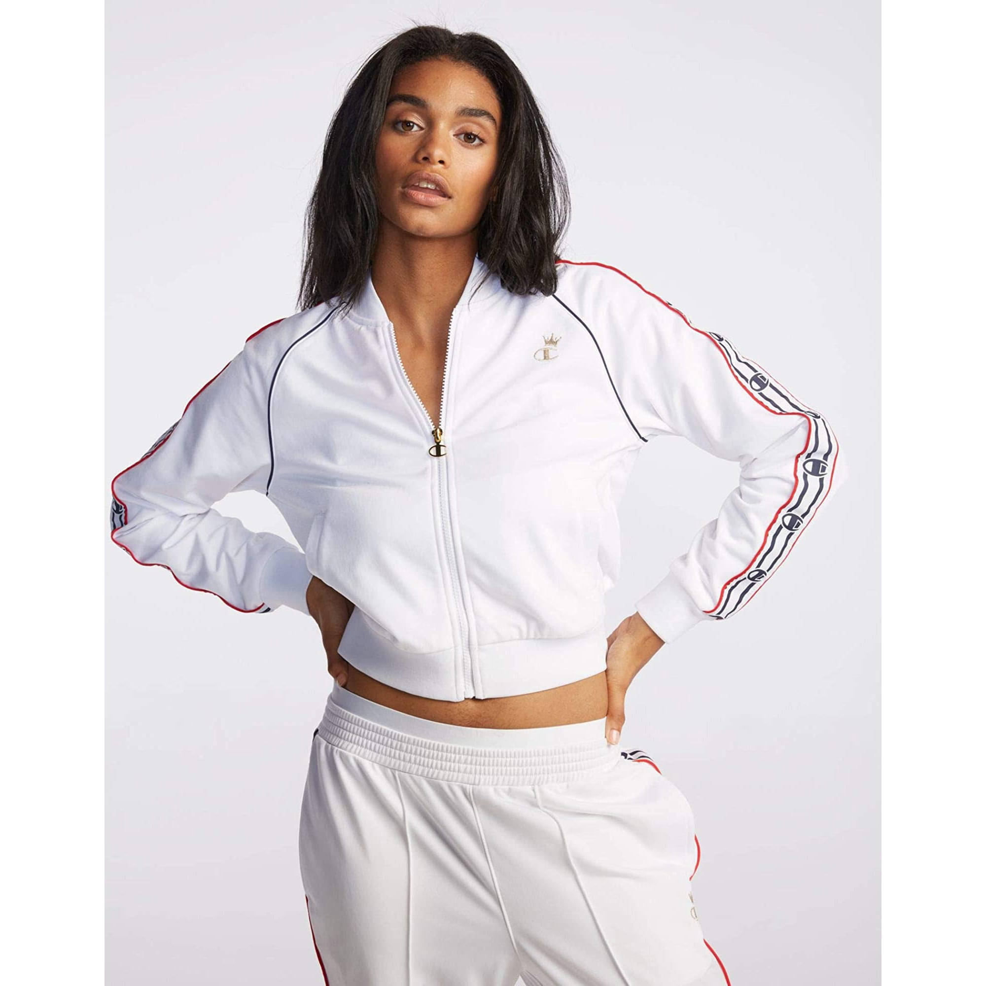 Champion Veste de Survetement Life Femme L Papaye Groovy blanc indigo Imperial Walmart