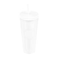 thumbnail image 2 of Paquete con 15 piezas de Vaso de plástico doble pared con popote blanco 9.7 x 22.7, 2 of 4