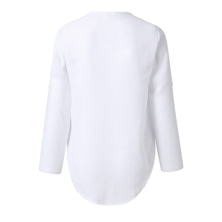 Zanvin Womens Fall Fashion Tops 2022 Clearance, Womens Fashion V-neck Stand  Collar Long Sleeve Casual Blouse Tops Shirt White L, Gifts for Women 