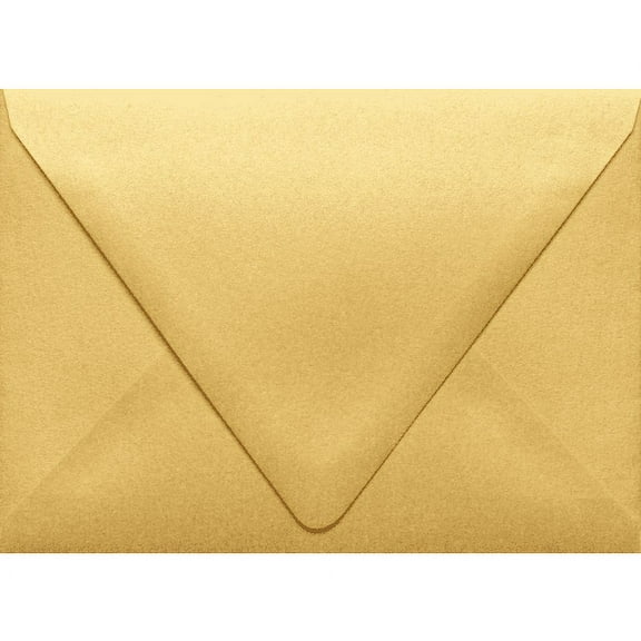 LUXPaper A6 Contour Flap Invitation Envelopes, 4 3/4 x 6 1/2, 80 lb. Gold Metallic, 250 Pack