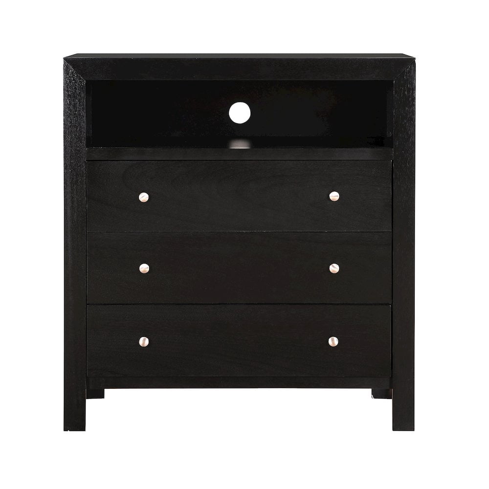 Glory Furniture Burlington Media Chest in Black Color