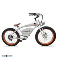 thumbnail image 2 of Demon Davient Chopper 26" X 4.0" Tires, 500W Vintage Cruiser Fat-Tire Electric Bike, 48V 16.75Ah Removable Li-ion Battery, 40-55km/25-34mi Range, Hydraulic Brakes, 7 Speed Gear - White, Orange Rims, 2 of 2
