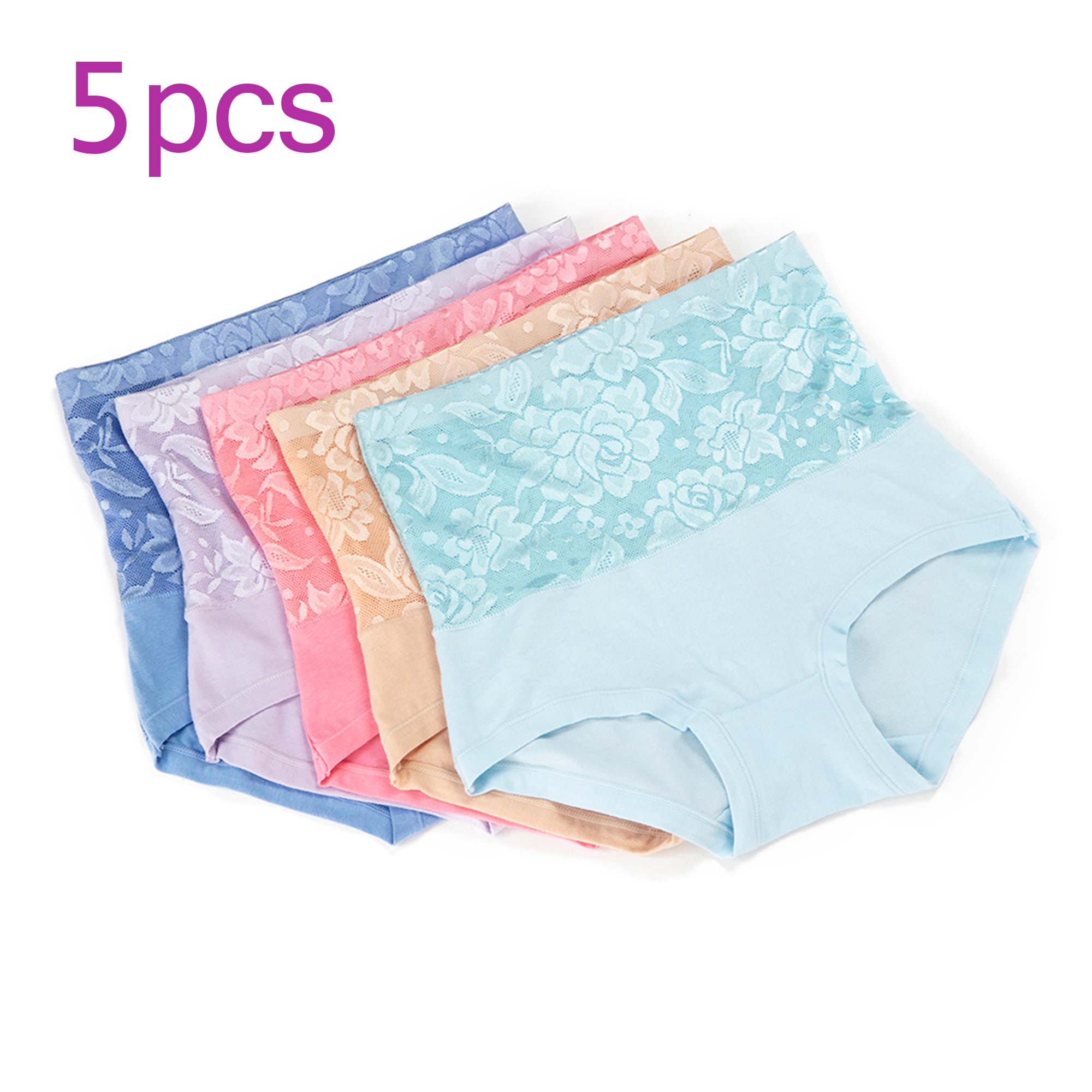YaShaer Underwear Women High Waist Full Coverage Ladies Briefs Cotton Tummy Control Panties C-Section Recovery 5 Pack 