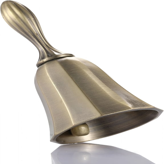 EXLEAF Solid Brass Hand Call Bell, Super Loud Desk Bell for Seniors