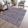 thumbnail image 6 of HomeRoots 626516 9 x 12 ft. Purple & Gray Floral Washable Transitional Indoor & Outdoor Rectangle Area Rug, 6 of 9