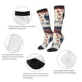 thumbnail image 3 of Xecao Marine Sailing print thigh-high socks, crafted for both men and women with a stretchy, high-opaque design perfect for daily wear, 3 of 6