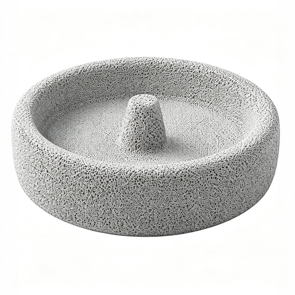 Pumice Stone Bird Bowl, Natural Beak Conditioning Perch Feeder for Parrots & Small Birds, Cage Accessory for Grinding Trimming