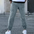thumbnail image 3 of LWavelet Men's Corduroy Tapered Joggers - Drawstring Waist Stylish Casual Daily Pants Gray 3XL, 3 of 4