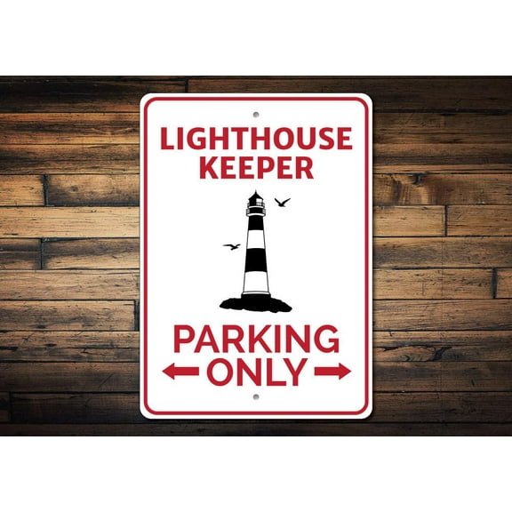 Lighthouse Parking Novelty Sign, Metal Wall Decor - 10x14 inches