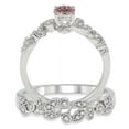 thumbnail image 3 of 1.25 Carat Morganite & Diamond Antique Flower Bridal Set on 10k White Gold, 3 of 3